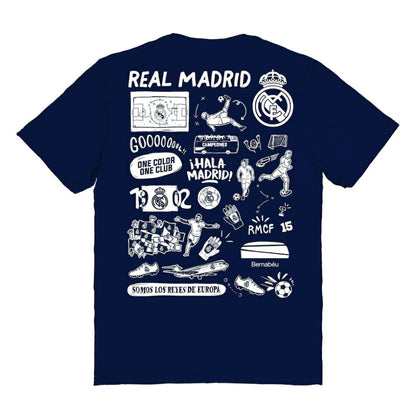 Real Madrid Vive La Fete Women's Impressions Artwork T-Shirt Discount - Navy