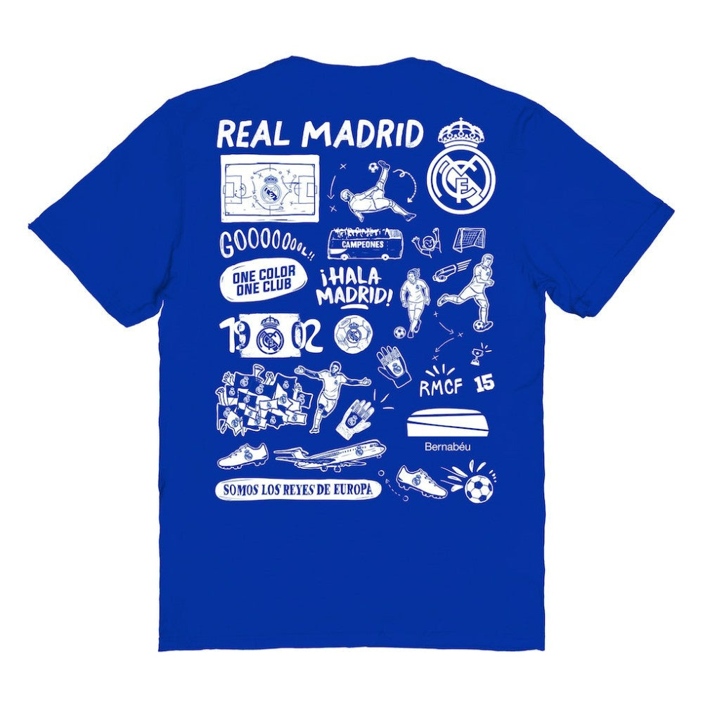Real Madrid Vive La Fete Women's Impressions Artwork T-Shirt Discount - Royal
