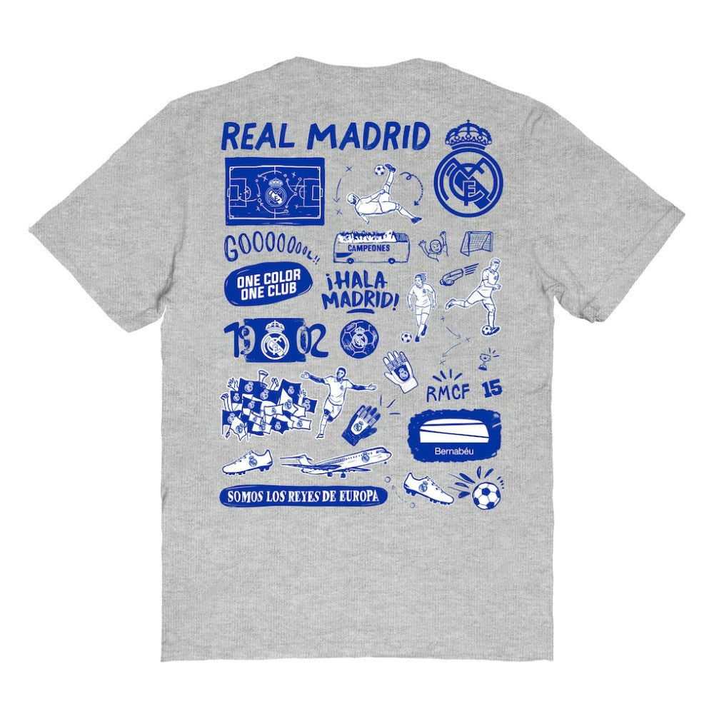 Real Madrid Vive La Fete Women's Impressions Artwork T-Shirt Discount - Heather Gray