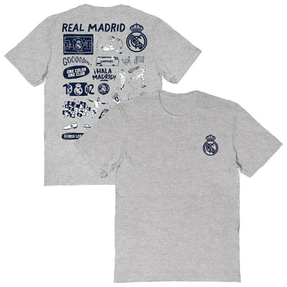 Real Madrid Vive La Fete Women's Impressions Artwork T-Shirt Discount - Heather Gray