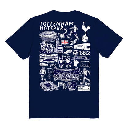 Tottenham Hotspur Vive La Fete Women's Impressions Artwork T-Shirt Sale - Navy