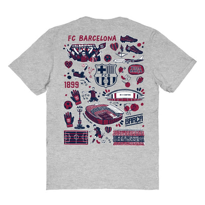 Barcelona Vive La Fete Women's Impressions Artwork T-Shirt on sale - Heather Gray