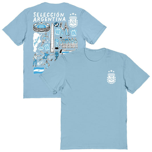 Argentina National Team Vive La Fete Women's Impressions Artwork T-Shirt for sale - Light Blue