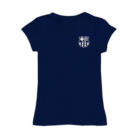Barcelona Vive La Fete Girls Youth Color Badge Fitted T-Shirt on sale - Navy