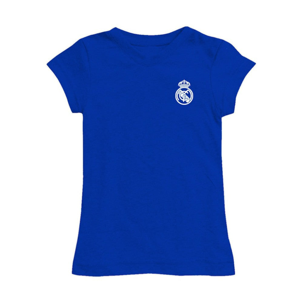 Real Madrid Vive La Fete Girls Youth Color Badge Fitted T-Shirt Discount - Royal