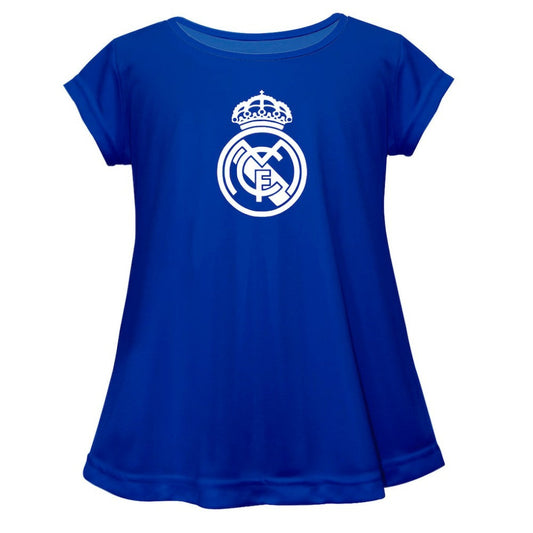 Real Madrid Vive La Fete Girls Toddler Color Badge A-Line Top Discount - Blue