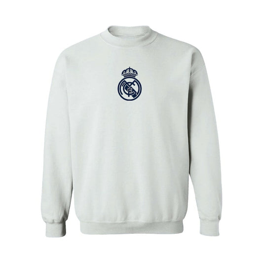 Real Madrid Vive La Fete Women's Color Badge Pullover Sweatshirt Discount - White