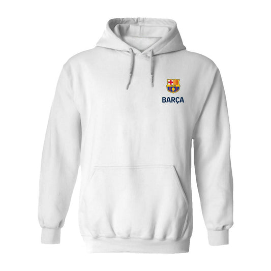 Barcelona Vive La Fete Women's Color Badge Pullover Hoodie on sale - White