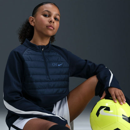 Chelsea Youth 2025/26 Academy Winter Warrior Drill Training Top on sale - Navy