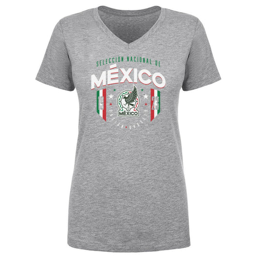 Mexico National Team 500 Level Women's V-Neck T-Shirt for sale - Heather Gray