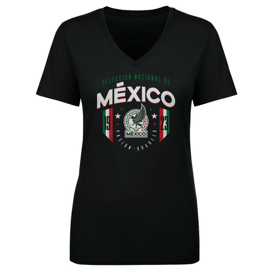 Mexico National Team 500 Level Women's V-Neck T-Shirt for sale - Black