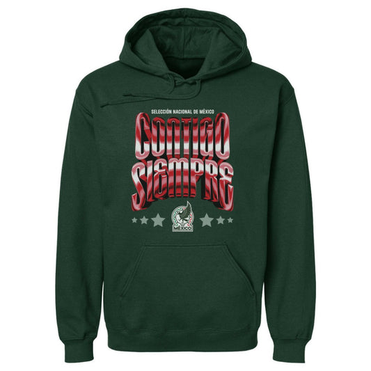 Mexico National Team 500 Level Contigo Siempre Vintage Pullover Hoodie for sale - Forest Green