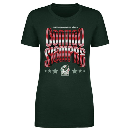 Mexico National Team 500 Level Women's Contigo Siempre Vintage T-Shirt for sale - Green