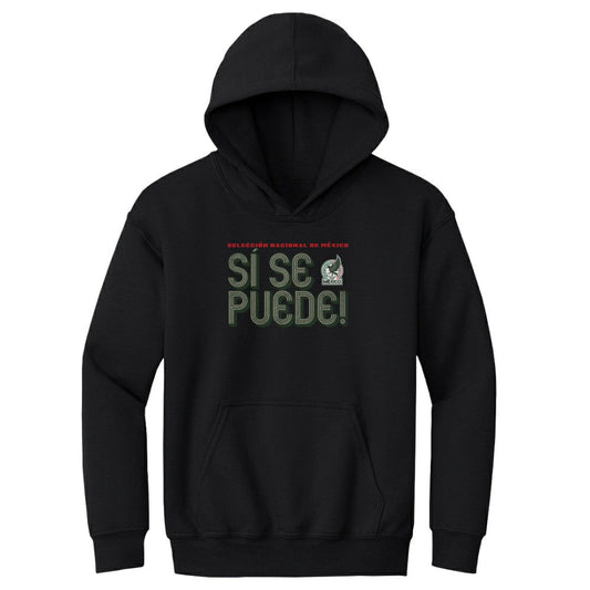 Mexico National Team 500 Level Youth Si Se Puede Inline Bold Pullover Hoodie for sale - Black