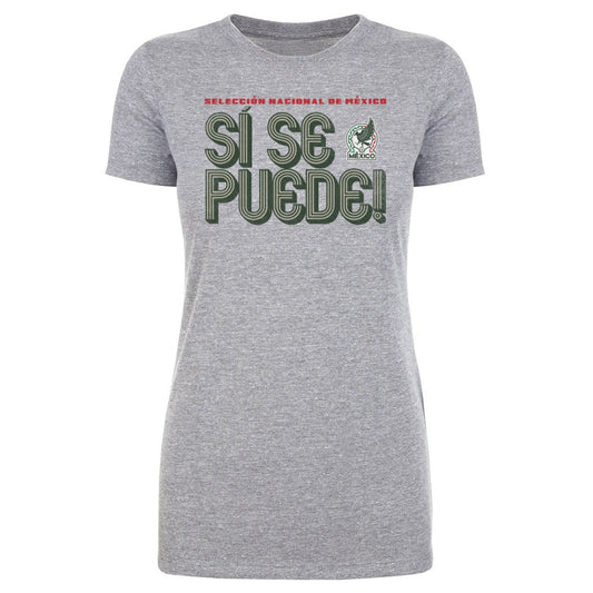 Mexico National Team 500 Level Women's Si Se Puede Inline Bold T-Shirt for sale - Heather Gray