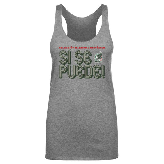 Mexico National Team 500 Level Women's Si Se Puede Inline Bold Tri-Blend Racerback Tank Top for sale - Gray