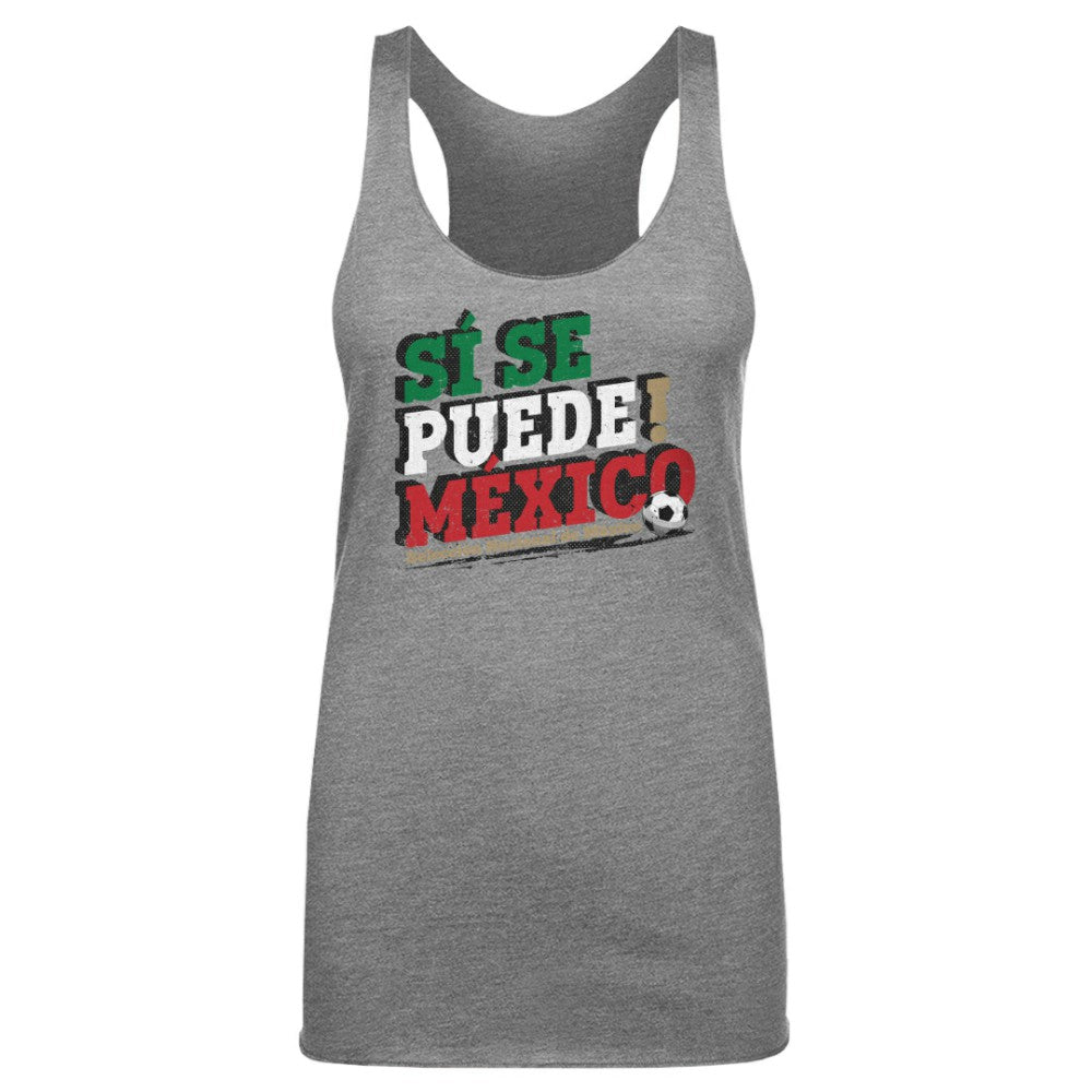 Mexico National Team 500 Level Women's Si Se Puede  Tri-Blend Racerback Tank Top for sale - Gray