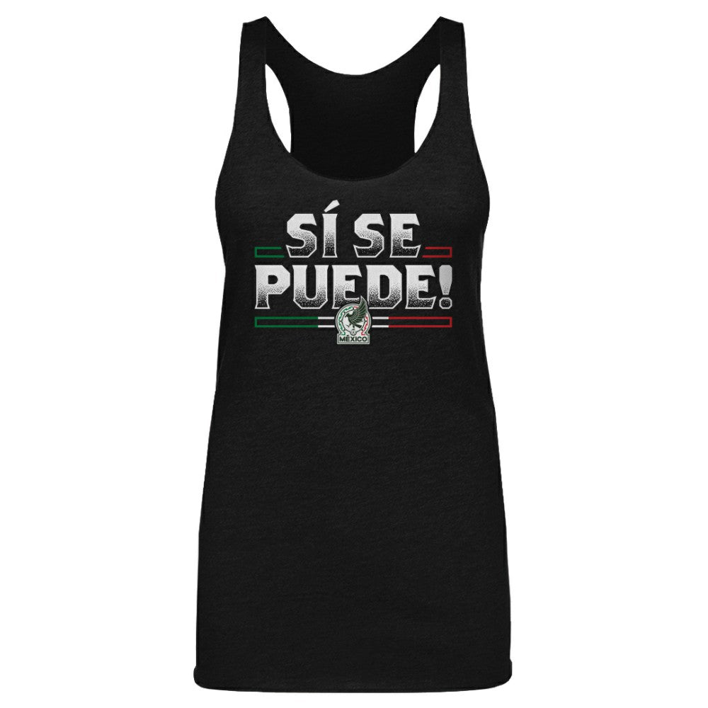 Mexico National Team 500 Level Women's Si Se Puede  Tri-Blend Racerback Tank Top for sale - Black