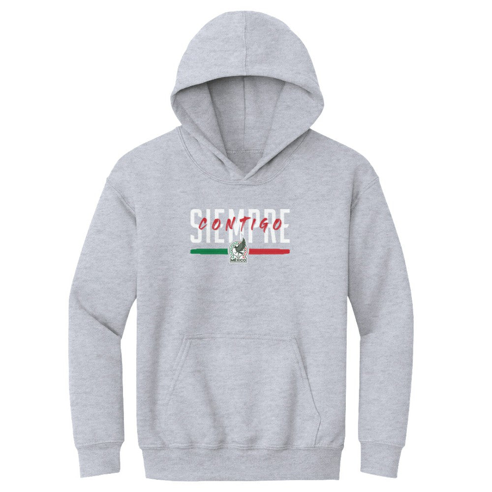 Mexico National Team 500 Level Youth Siempre Contigo Pullover Hoodie for sale - Gray
