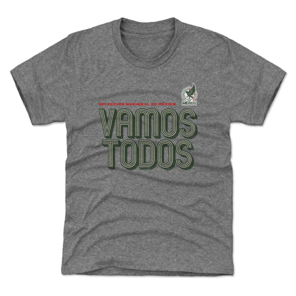 Mexico National Team 500 Level Youth Vamos Todos Inline Bold T-Shirt for sale - Gray
