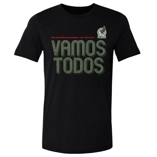 Mexico National Team 500 Level Vamos Todos Inline Bold Cotton T-Shirt for sale - Black