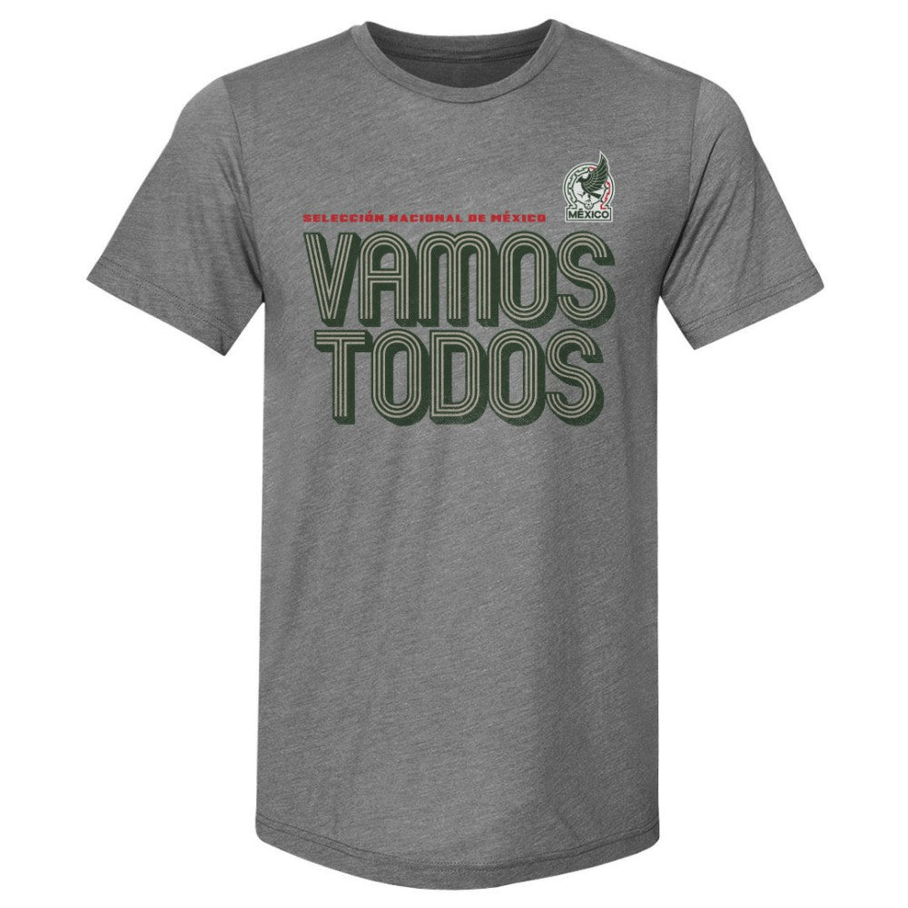 Mexico National Team 500 Level Vamos Todos Premium Tri-Blend T-Shirt for sale - Gray