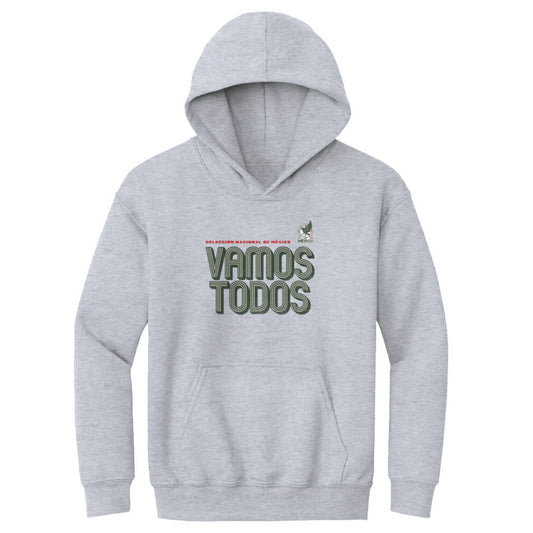 Mexico National Team 500 Level Youth Vamos Todos Inline Bold Pullover Hoodie for sale - Gray