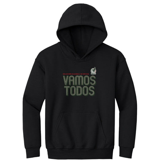 Mexico National Team 500 Level Youth Vamos Todos Inline Bold Pullover Hoodie for sale - Black