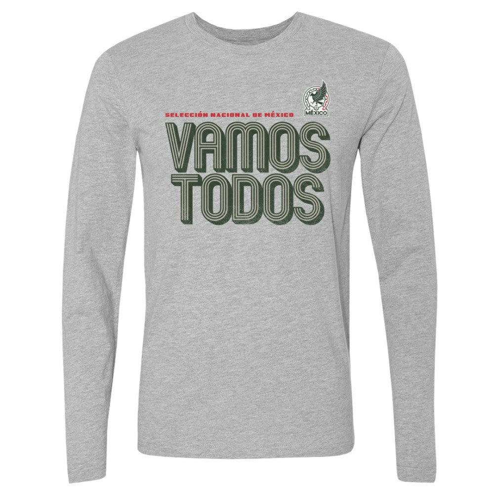Mexico National Team 500 Level Vamos Todos Inline Bold Long Sleeve T-Shirt for sale - Heather Gray