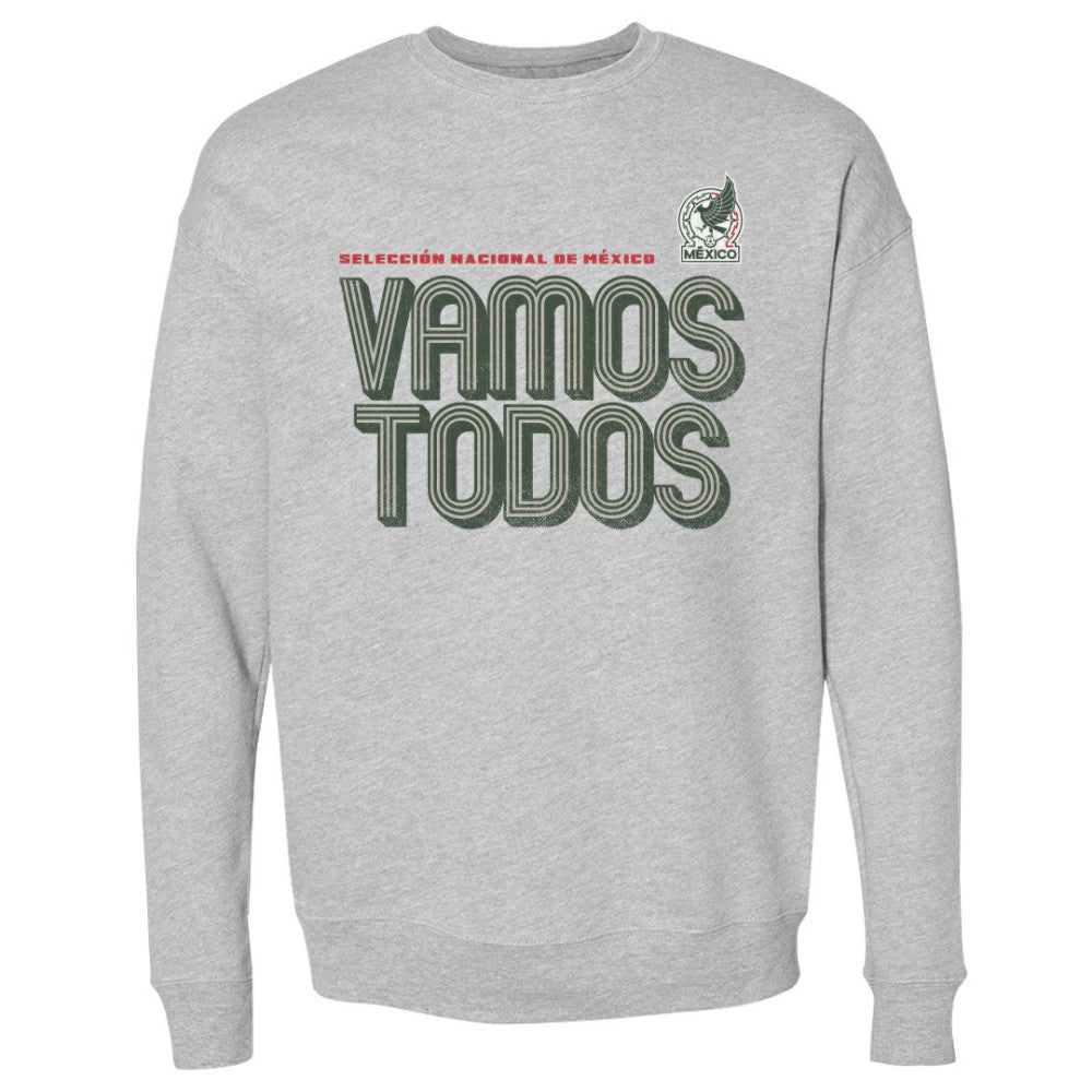 Mexico National Team 500 Level Vamos Todos Inline Bold Crewneck Sweatshirt for sale - Heather Gray