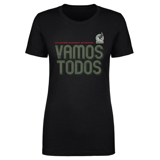 Mexico National Team 500 Level Women's Vamos Todos Inline Bold T-Shirt for sale - Black