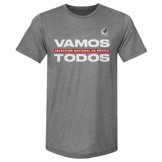 Mexico National Team 500 Level Vamos Todos Premium Tri-Blend T-Shirt for sale - Gray