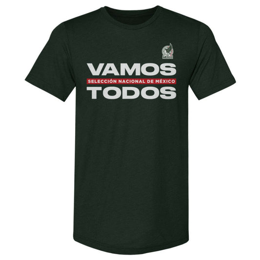 Mexico National Team 500 Level Vamos Todos Premium Tri-Blend T-Shirt for sale - Dark Green