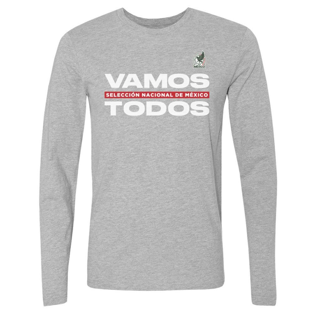 Mexico National Team 500 Level Vamos Todos Long Sleeve T-Shirt for sale - Heather Gray