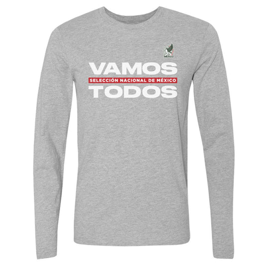 Mexico National Team 500 Level Vamos Todos Long Sleeve T-Shirt for sale - Heather Gray