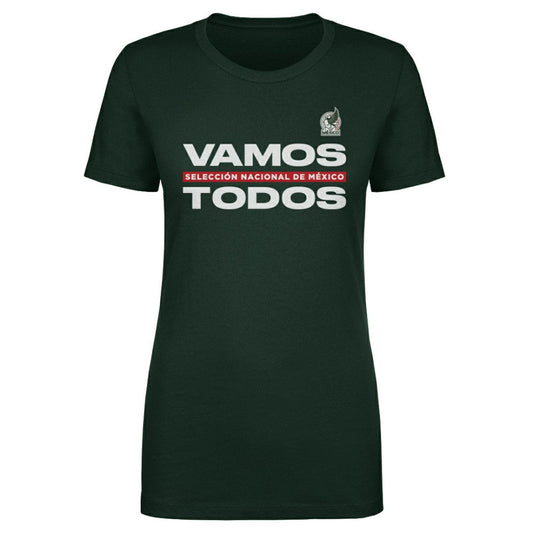 Mexico National Team 500 Level Women's Vamos Todos T-Shirt for sale - Dark Green