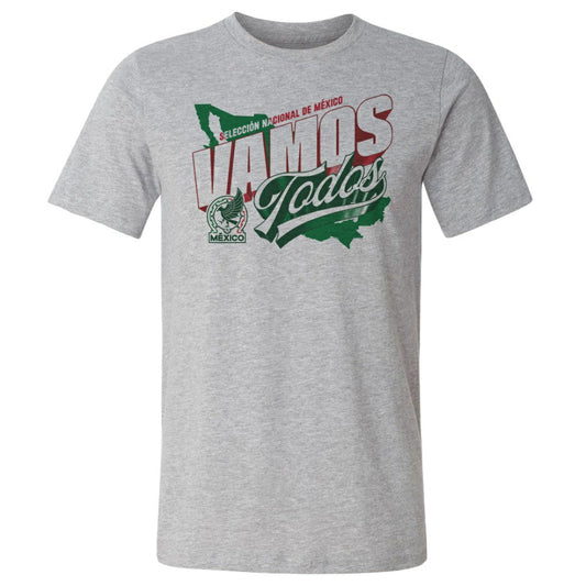 Mexico National Team 500 Level Vamos Todos Country Cotton T-Shirt for sale - Heather Gray