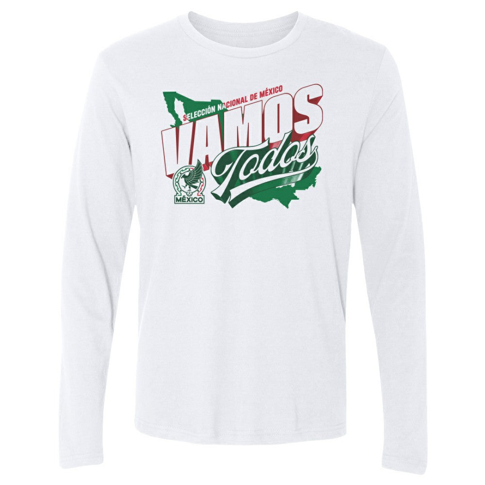 Mexico National Team 500 Level Vamos Todos Country Long Sleeve T-Shirt for sale - White