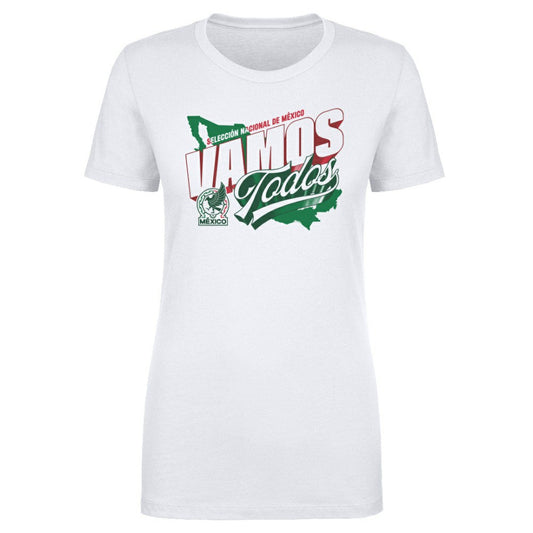 Mexico National Team 500 Level Women's Vamos Todos Country T-Shirt for sale - White