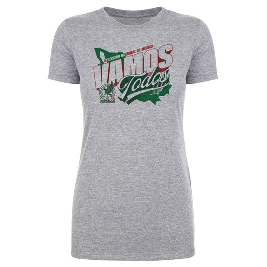 Mexico National Team 500 Level Women's Vamos Todos Country T-Shirt for sale - Heather Gray