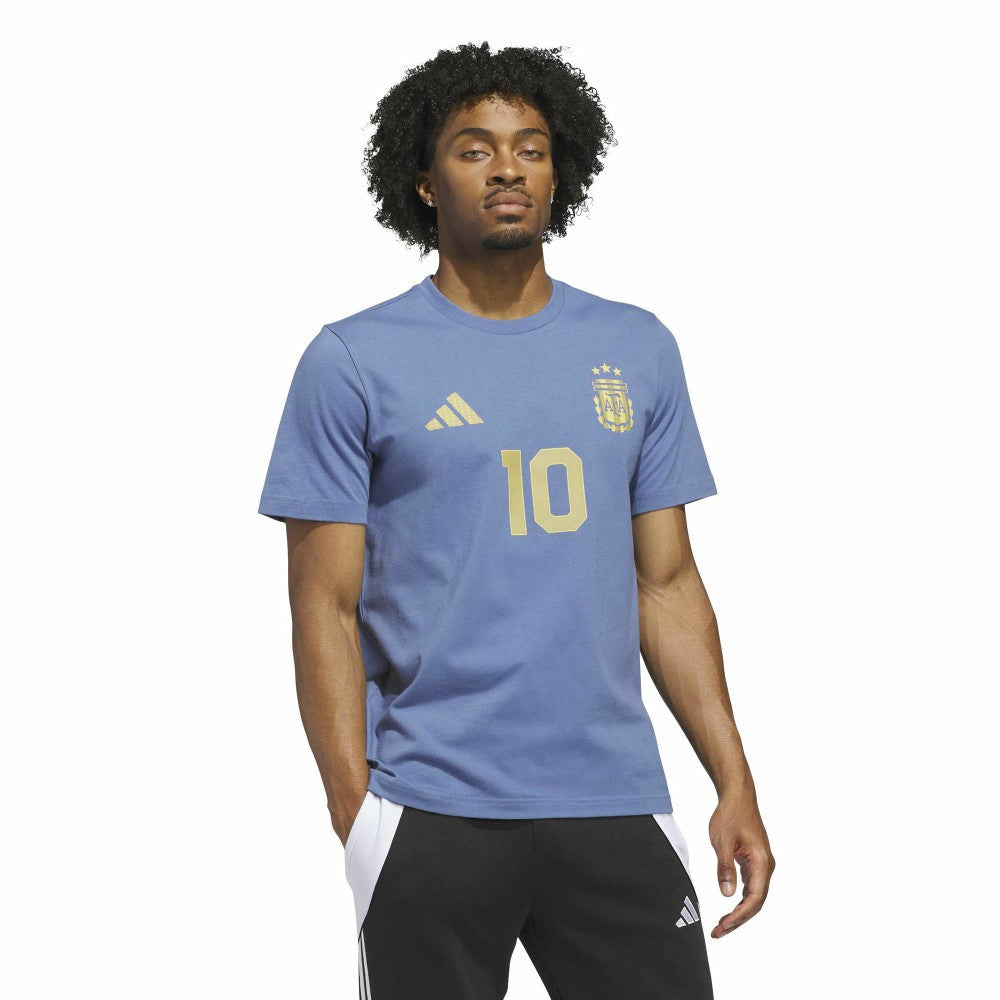 Lionel Messi Argentina National Team Name & Number T-Shirt for sale - Blue