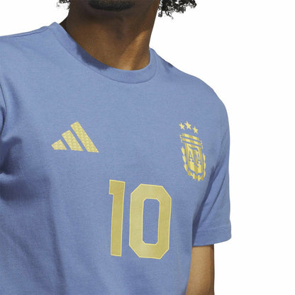 Lionel Messi Argentina National Team Name & Number T-Shirt for sale - Blue