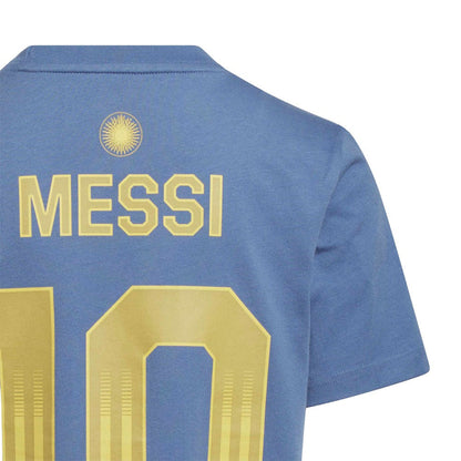 Lionel Messi Argentina National Team Youth Name & Number T-Shirt for sale - Blue