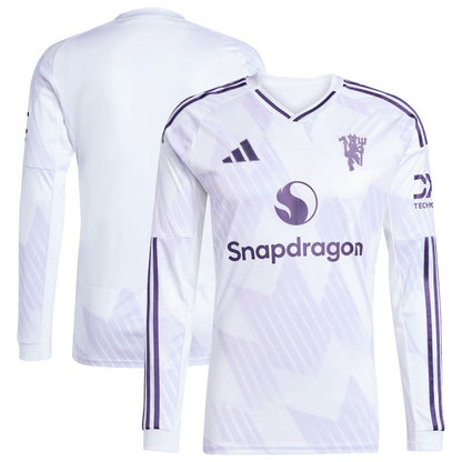 Manchester United 2025/26 Away Replica Long Sleeve Jersey Discount - White