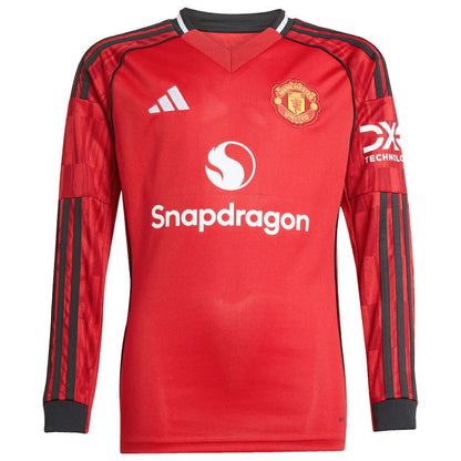 Manchester United Youth Home 2025/26 Replica Long Sleeve Jersey Discount - Red