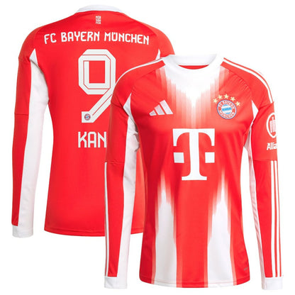 Harry Kane Bayern Munich 2025/26 Home Replica Long Sleeve Jersey on sale - Red