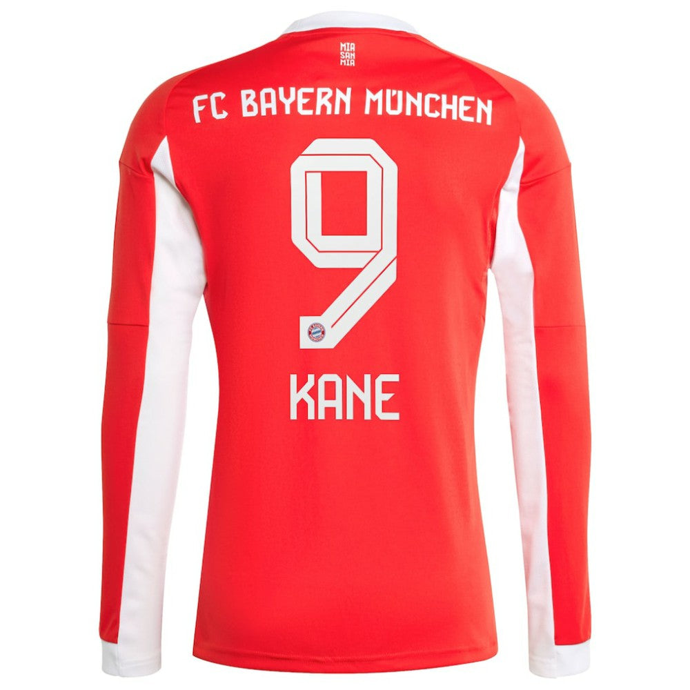 Harry Kane Bayern Munich 2025/26 Home Replica Long Sleeve Jersey on sale - Red
