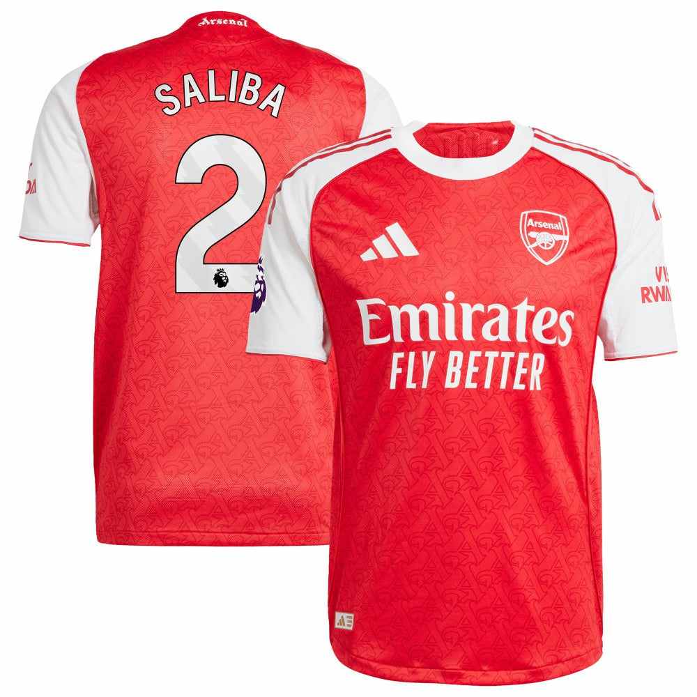 William Saliba Arsenal 2025/26 Home Player Jersey on sale - Red