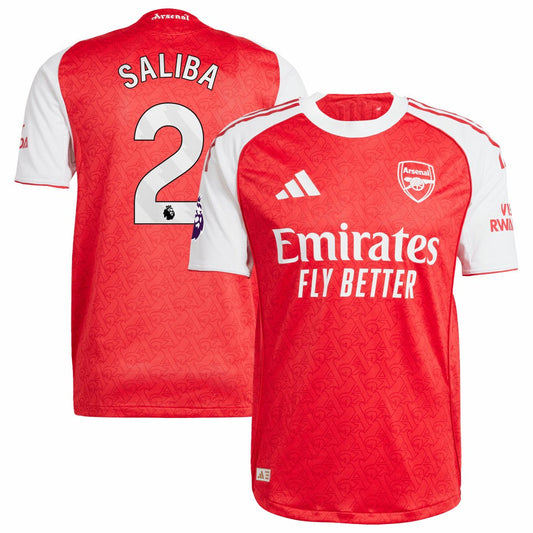 William Saliba Arsenal 2025/26 Home Player Jersey on sale - Red