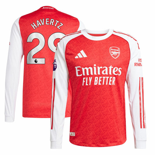 Kai Havertz Arsenal 2025/26 Home Long Sleeve Player Jersey on sale - Red